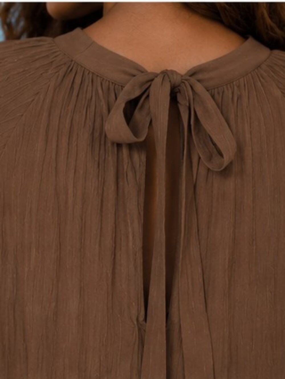 TIME AND TRU Women’s Brown Bell Sleeves Ruffle Hem Dress SIZE Medium NWT - Picture 5 of 8